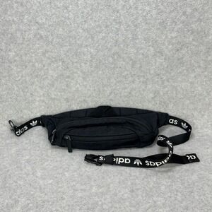 Adidas Fanny Pack Unisex OS Black Adjustable Logo Strap Streetwear Hip Bag